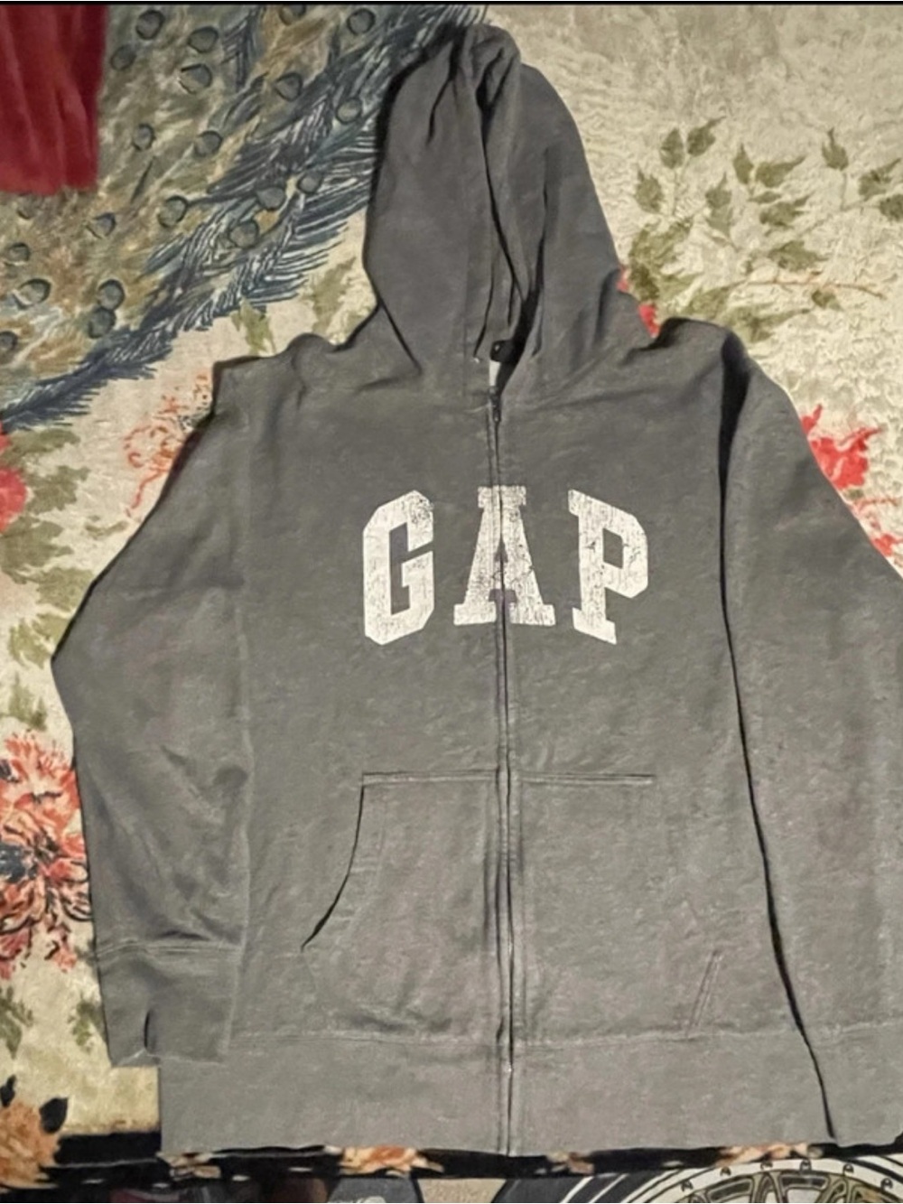 GAP Gray Hooded Zip Sweatshirt